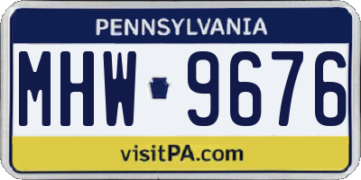 PA license plate MHW9676
