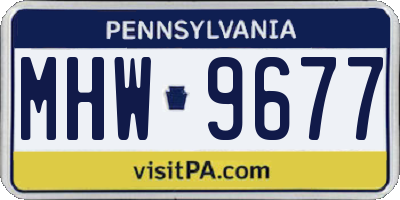 PA license plate MHW9677