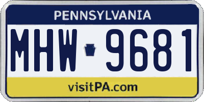 PA license plate MHW9681