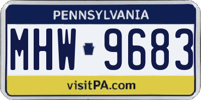 PA license plate MHW9683