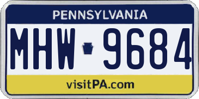 PA license plate MHW9684