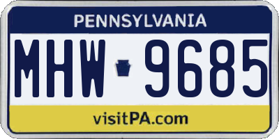 PA license plate MHW9685
