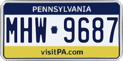 PA license plate MHW9687