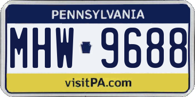 PA license plate MHW9688