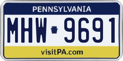 PA license plate MHW9691