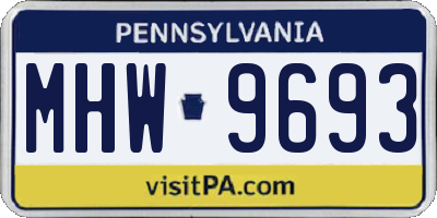 PA license plate MHW9693