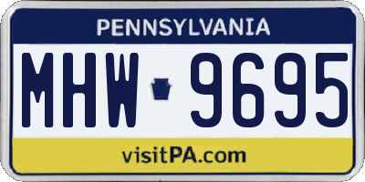 PA license plate MHW9695