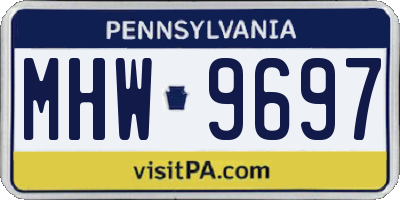 PA license plate MHW9697