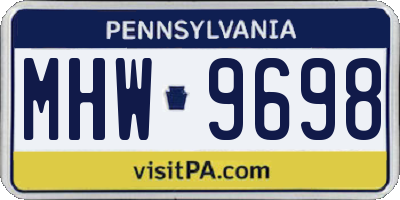 PA license plate MHW9698