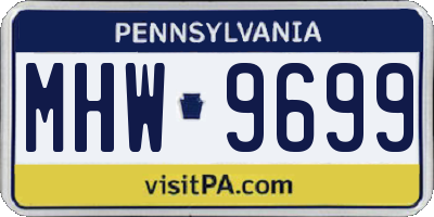 PA license plate MHW9699
