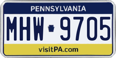 PA license plate MHW9705