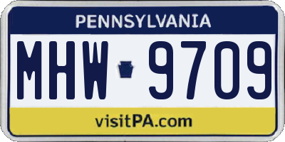 PA license plate MHW9709