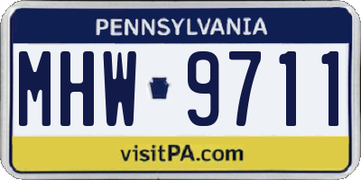 PA license plate MHW9711