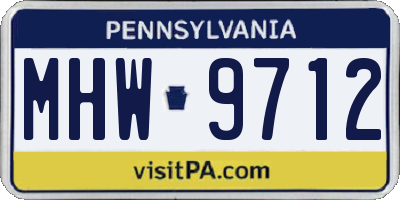 PA license plate MHW9712