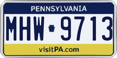 PA license plate MHW9713