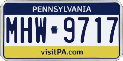 PA license plate MHW9717