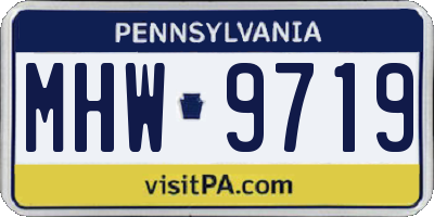 PA license plate MHW9719