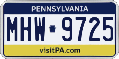 PA license plate MHW9725