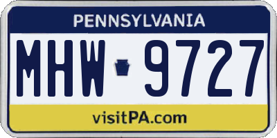 PA license plate MHW9727