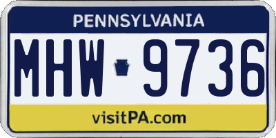 PA license plate MHW9736