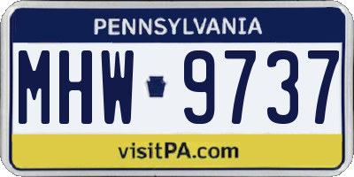 PA license plate MHW9737