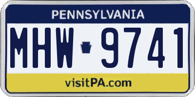 PA license plate MHW9741