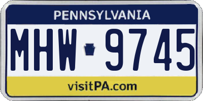 PA license plate MHW9745