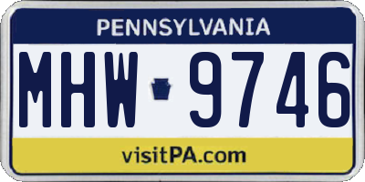 PA license plate MHW9746