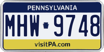 PA license plate MHW9748