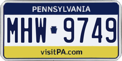 PA license plate MHW9749