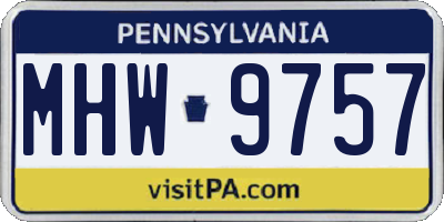 PA license plate MHW9757