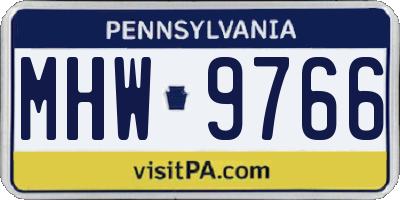 PA license plate MHW9766