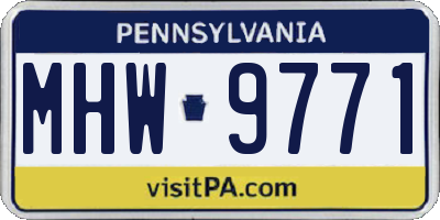 PA license plate MHW9771