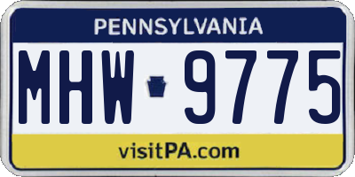 PA license plate MHW9775