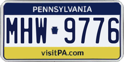 PA license plate MHW9776
