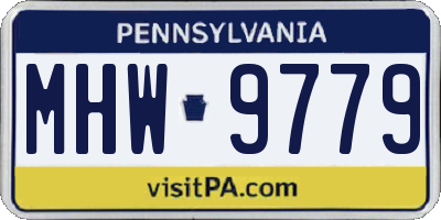 PA license plate MHW9779