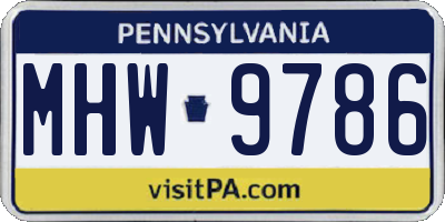 PA license plate MHW9786