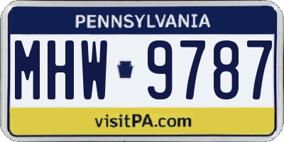 PA license plate MHW9787