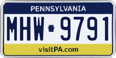 PA license plate MHW9791