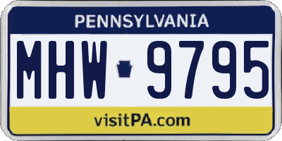 PA license plate MHW9795