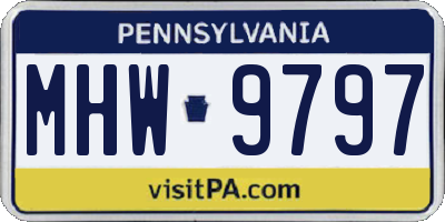 PA license plate MHW9797