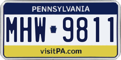 PA license plate MHW9811