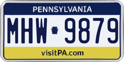 PA license plate MHW9879