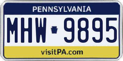 PA license plate MHW9895