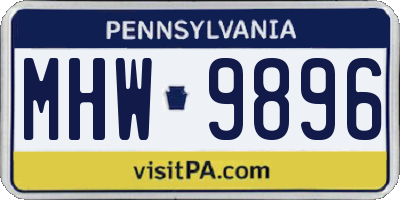 PA license plate MHW9896