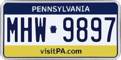 PA license plate MHW9897