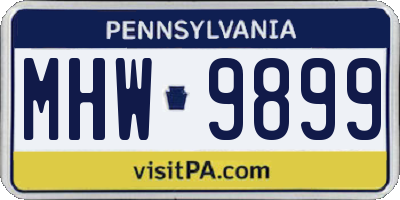 PA license plate MHW9899