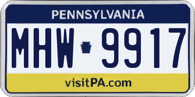 PA license plate MHW9917