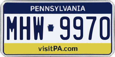 PA license plate MHW9970