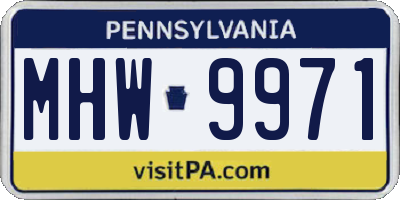 PA license plate MHW9971